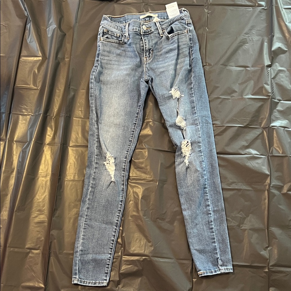 Levi's Light Blue Distressed Skinny Jeans